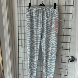 Hurley Blue and White Track Pants with Elastic Waistband